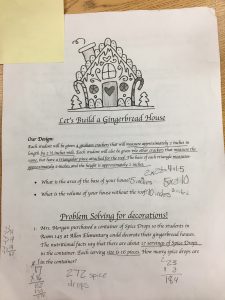 gingerbread house math project