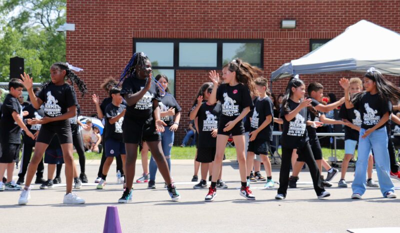 5th graders performed a dance to the song, "Hand Clap".